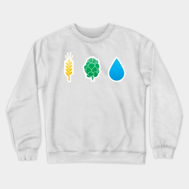 The Basic Ingredients of Beer Crewneck Sweatshirt by mikewirth